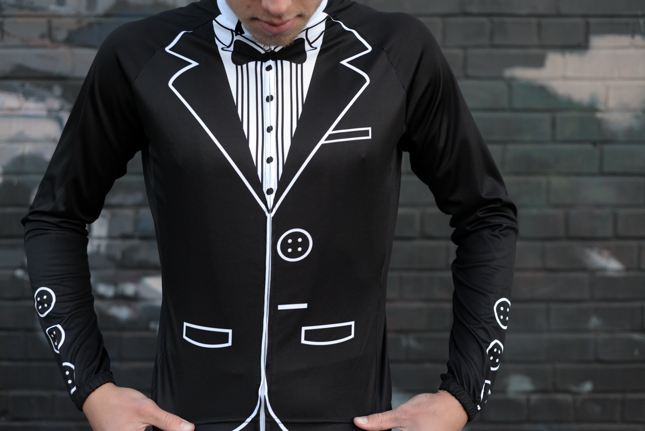 Tuxedo Long Sleeve Cycling Jersey corbah