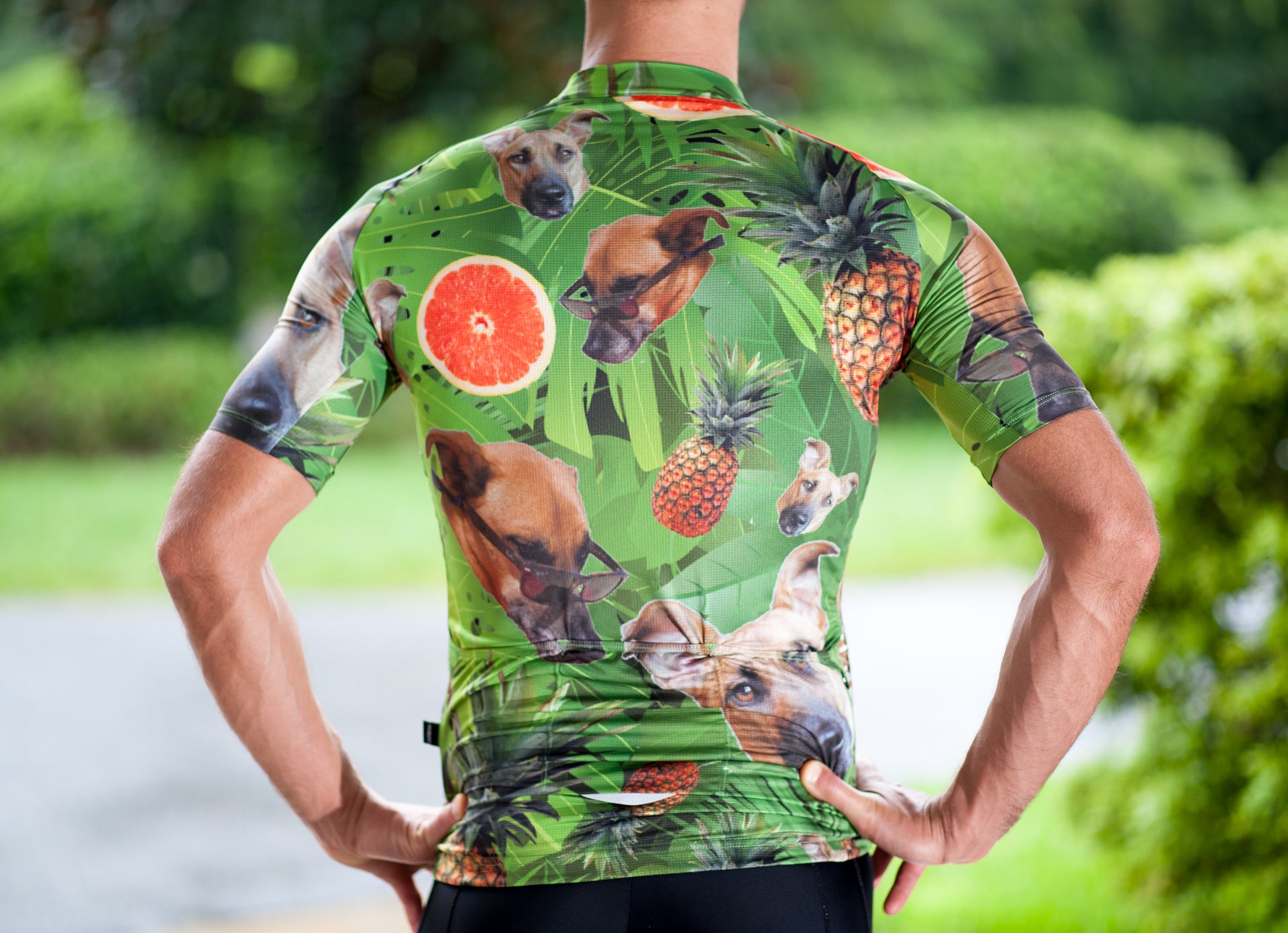 Doggy Pineapple Short Sleeve Cycling Jersey corbah