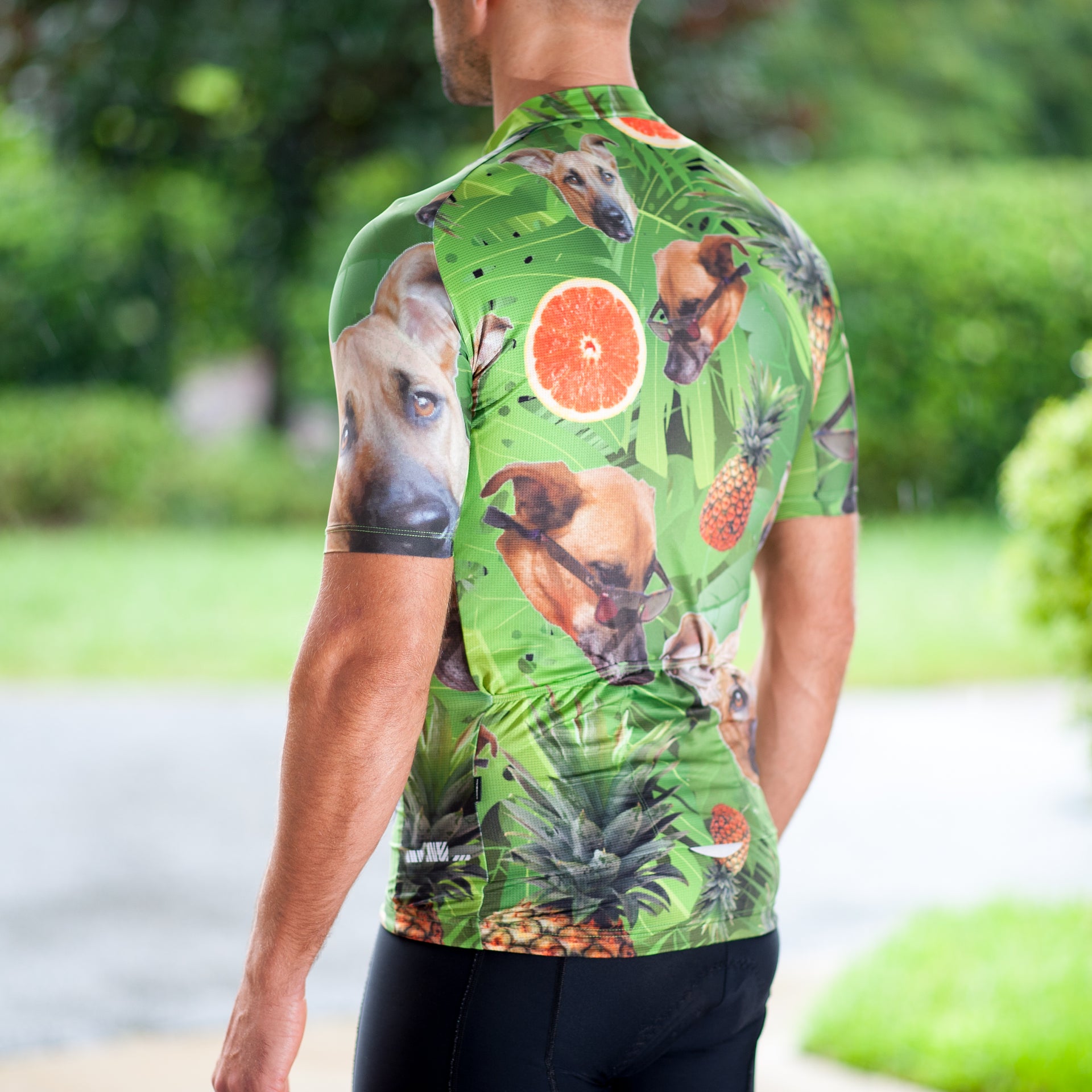 Doggy Pineapple Short Sleeve Cycling Jersey corbah