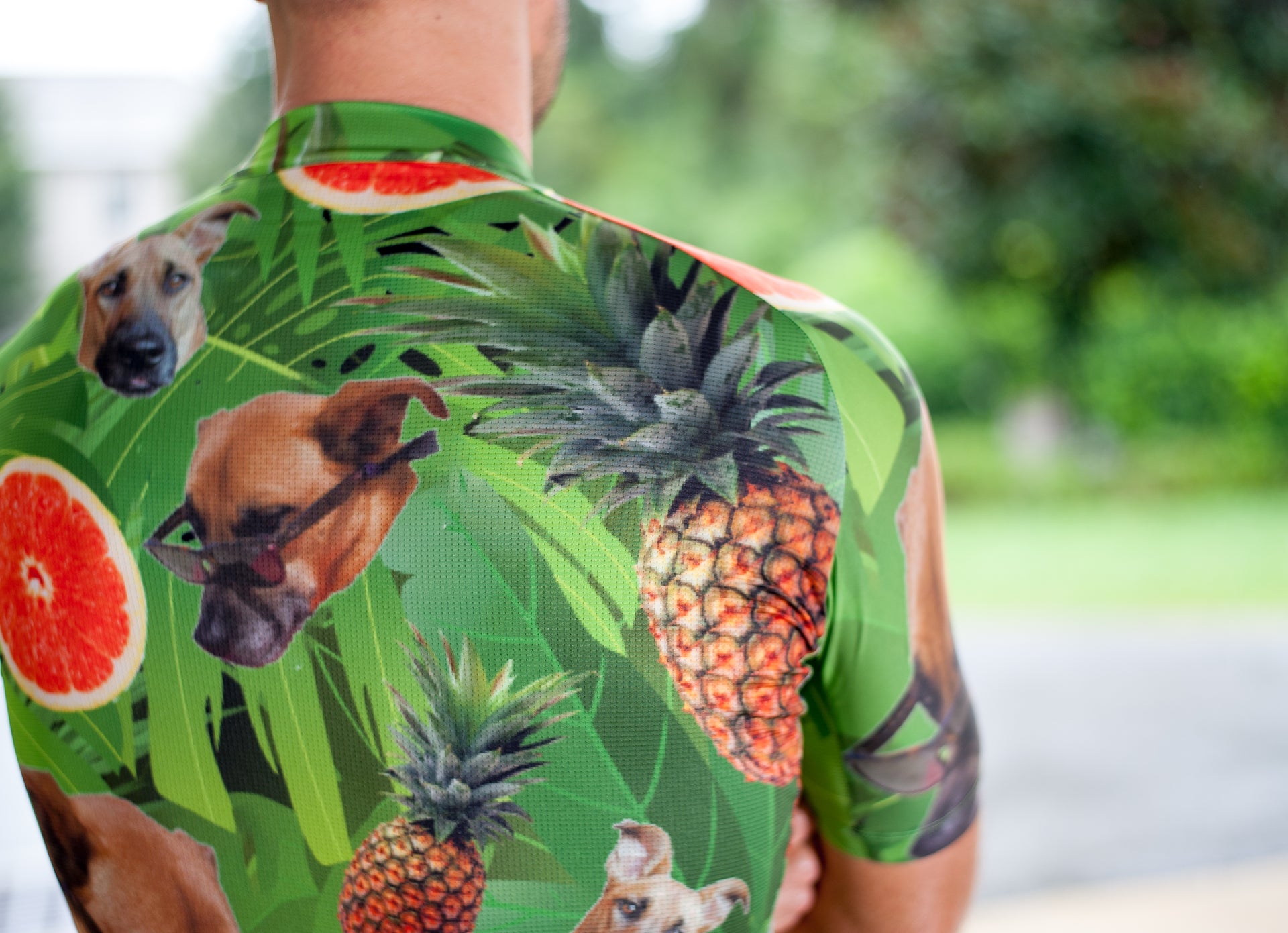 Doggy Pineapple Short Sleeve Cycling Jersey corbah