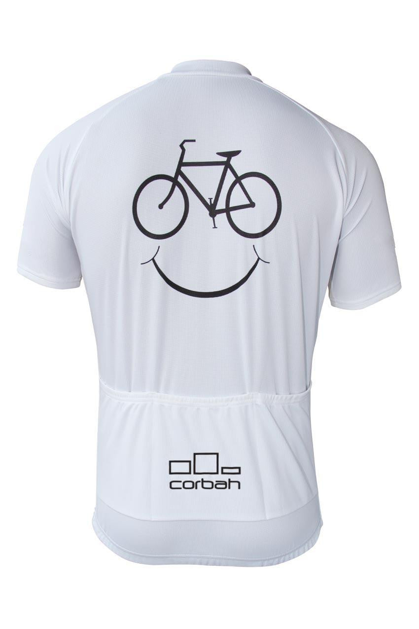 Bicycle Face White Short Sleeve Cycling Jersey corbah