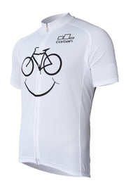 Bicycle Face White Short Sleeve Cycling Jersey corbah