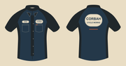 The Mechanic jersey artwork, front and back side by side on a cream background.