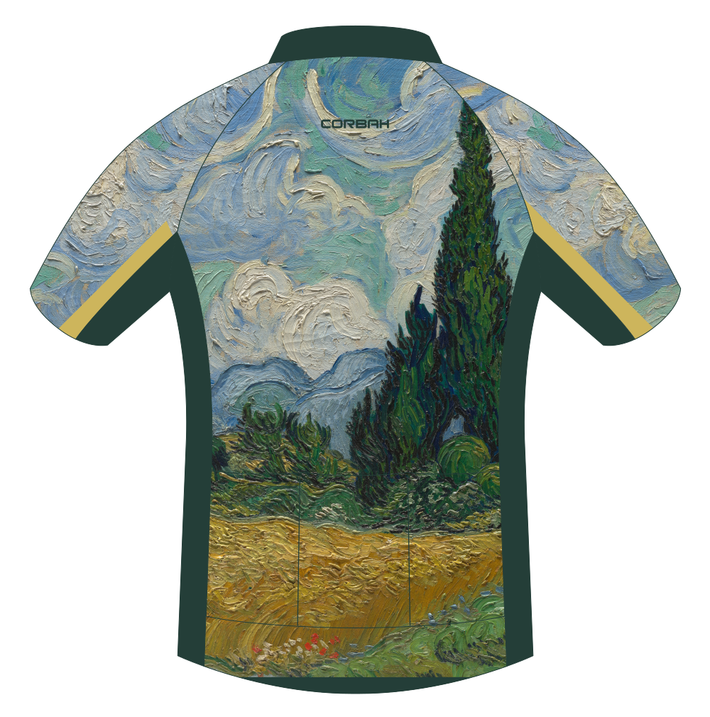 Cypress jersey back with the painting continuing across the rear pockets.