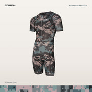 Weekend Warrior digital camo XC racesuit, front.