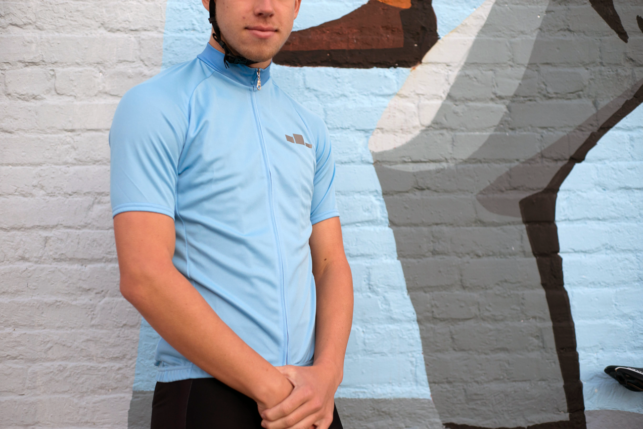 Corbah Solid Baby Blue Cycling Jersey corbah