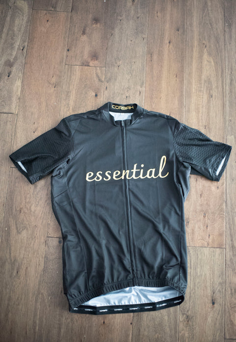 Essential Grey and Gold Short Sleeve Cycling Jersey corbah