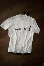 Essential Black & White Short Sleeve Cycling Jersey corbah