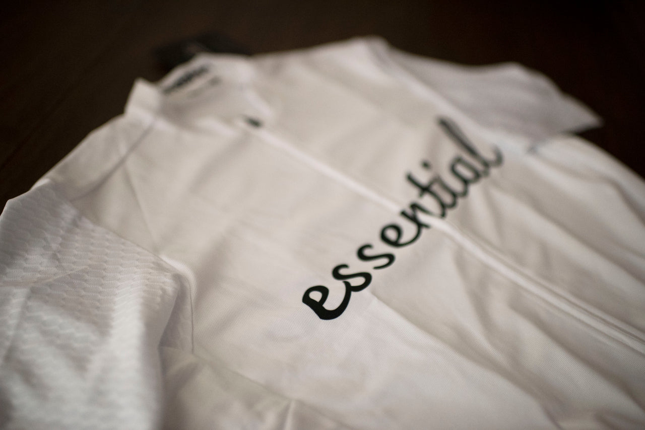 Essential Black & White Short Sleeve Cycling Jersey corbah