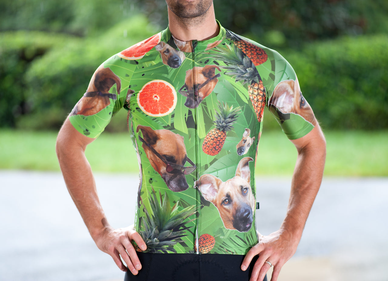Doggy Pineapple Short Sleeve Cycling Jersey corbah